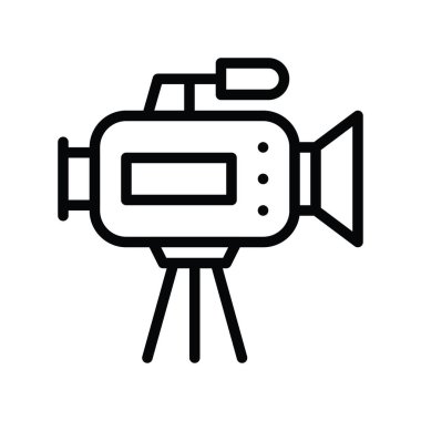 Televizyonlar, teknoloji, ilgili film kameraları vektörleri, çizgisel tarzda.,