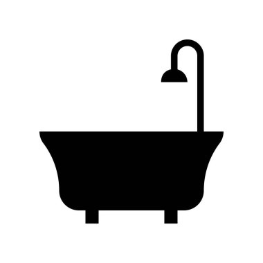 Küvet vektör çizimi, hijyen katı tasarım simgesi 