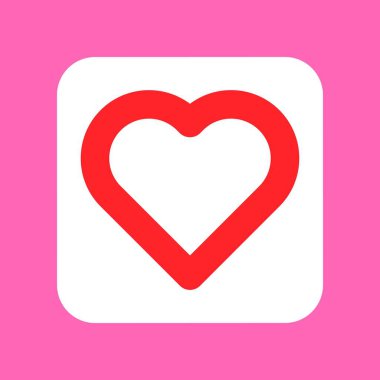 Kalp tuşu vektör çizimi, izole edilmiş düz tasarım simgesi