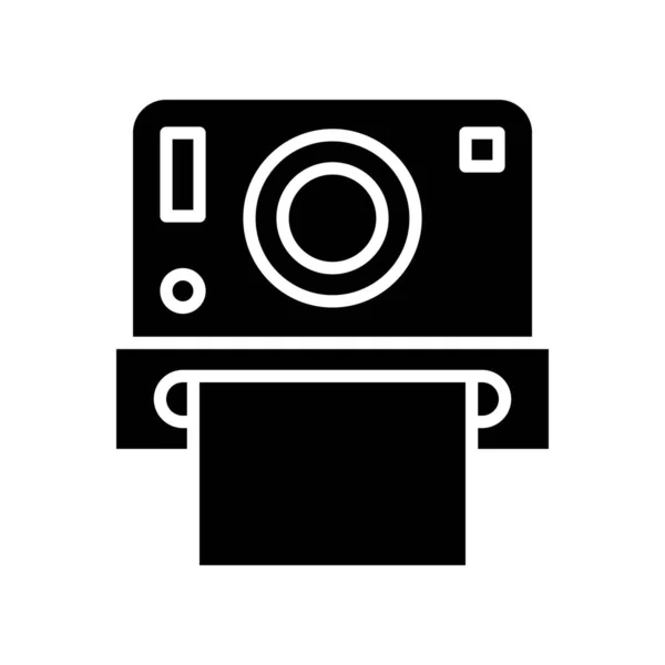 Vetor Câmera Instantânea Ícone Estilo Sólido Relacionado Festa Verão — Vetor de Stock