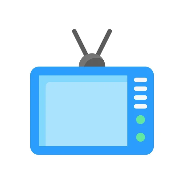 Televisión Relacionada Con Entretenimiento Con Antena Botones Vectores Estilo Plano — Archivo Imágenes Vectoriales