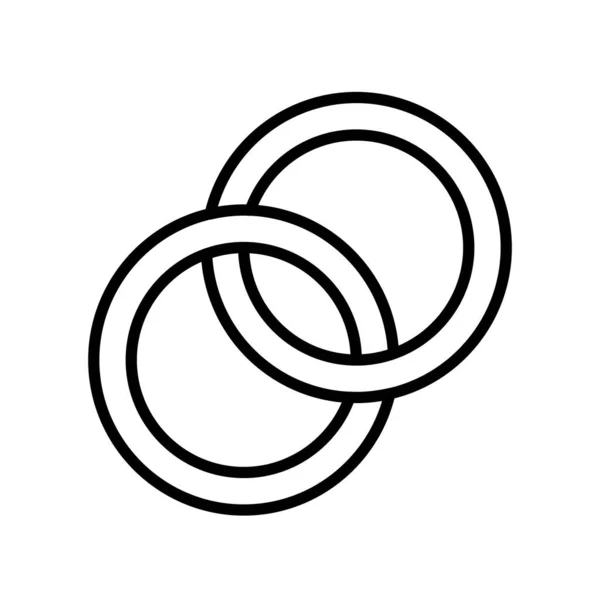 Rings Vector Illustration Isolated Line Design Icon — Stock Vector