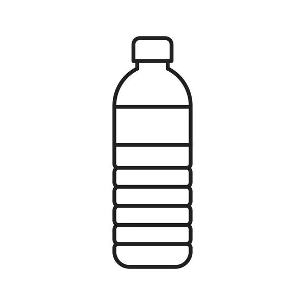 Plastic Fles Vector Illustratie Lijn Ontwerp Pictogram — Stockvector