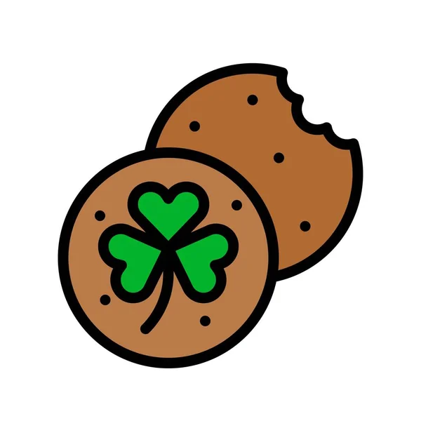 Galletas Relacionadas Con San Patricio Con Vector Flor Trébol Con — Archivo Imágenes Vectoriales