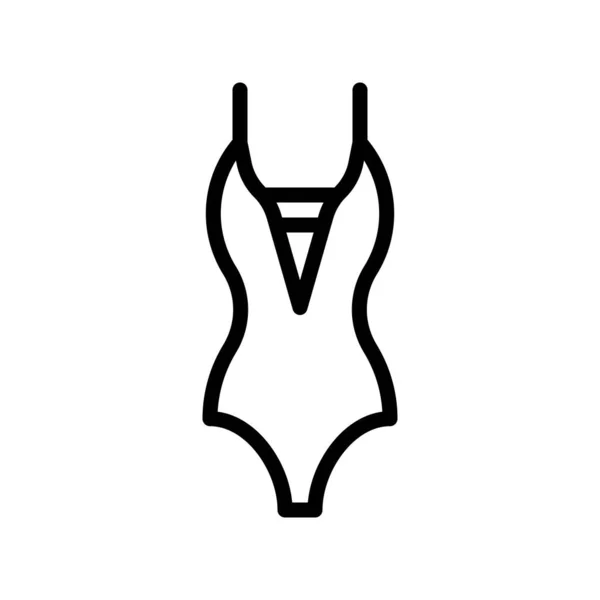 Frauen Badeanzug Vektor Illustration Linie Design Symbol — Stockvektor