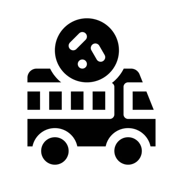 Μολυσμένος Φορέας Van Δημόσιων Μεταφορών Σχετιζόμενος Μετάδοση Του Ιού Στερεό — Διανυσματικό Αρχείο