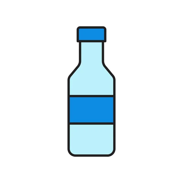 Ilustración Vector Botella Plástico Diseño Rellenado Icono Esquema Editable — Vector de stock