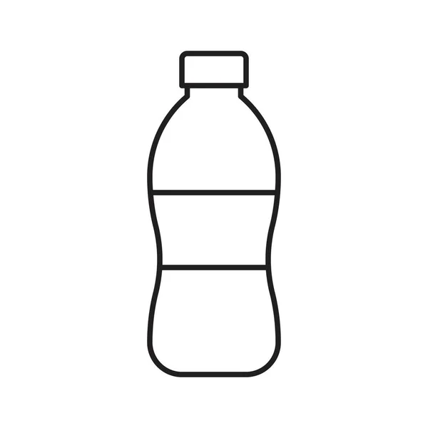 Plastic Fles Vector Illustratie Lijn Ontwerp Pictogram — Stockvector