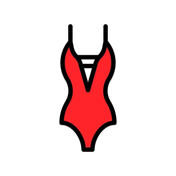 Women Swimsuit Vector Illustration Filled Design Editable Outline Icon — Stock Vector