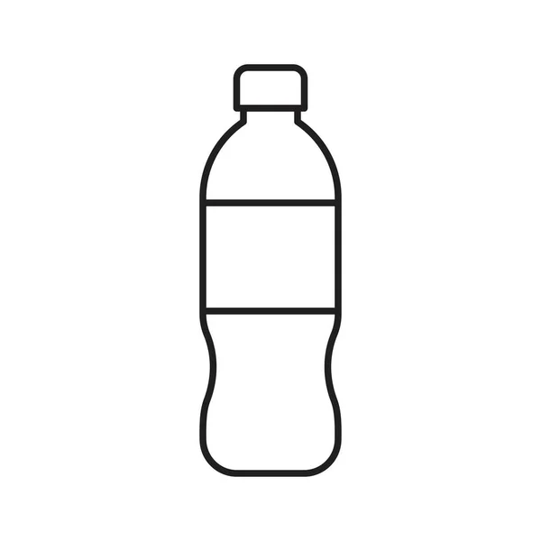 Plastic Fles Vector Illustratie Lijn Ontwerp Pictogram — Stockvector