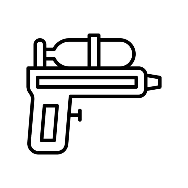 Vatten Pistol Vektor Sommar Semester Relaterade Linje Stil Ikon — Stock vektor