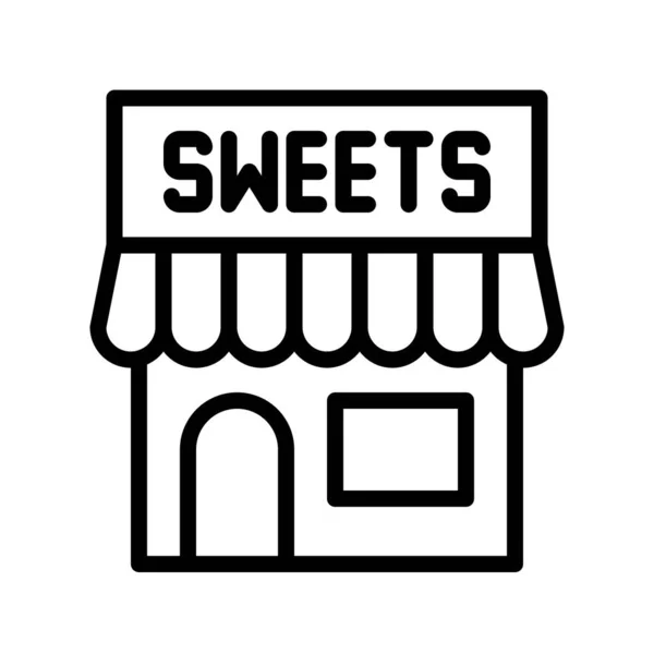 Ilustración Vector Tienda Dulce Icono Diseño Línea Aislada — Vector de stock