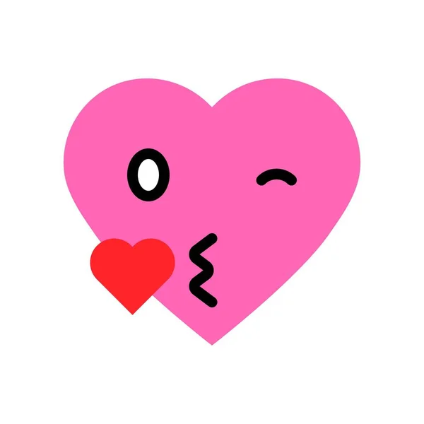 Εικονογράφηση Φορέα Emoticon Καρδιάς Απομονωμένο Εικονίδιο Επίπεδου Σχεδιασμού — Διανυσματικό Αρχείο