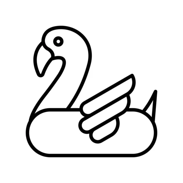 Flamingo Vektor Sommerparty Bezogene Linie Stil Symbol — Stockvektor