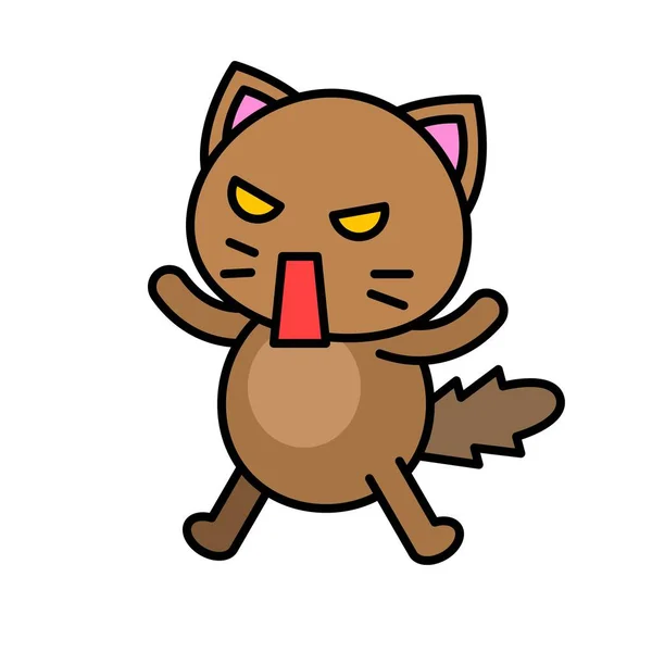 Lindo Gato Avatar Vector Ilustración Relleno Icono Estilo Editable Carrera — Vector de stock