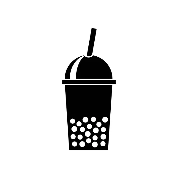 Bubble Tea Oder Pearl Milch Tea Vektor Illustration — Stockvektor