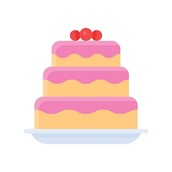 甜食和糖果 相关草莓蛋糕 碟形载体 平面设计 — 图库矢量图片