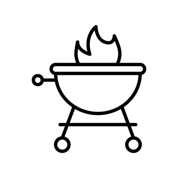 Barbecue Grill Vector Summer Holiday Related Line Style Icon — 스톡 벡터