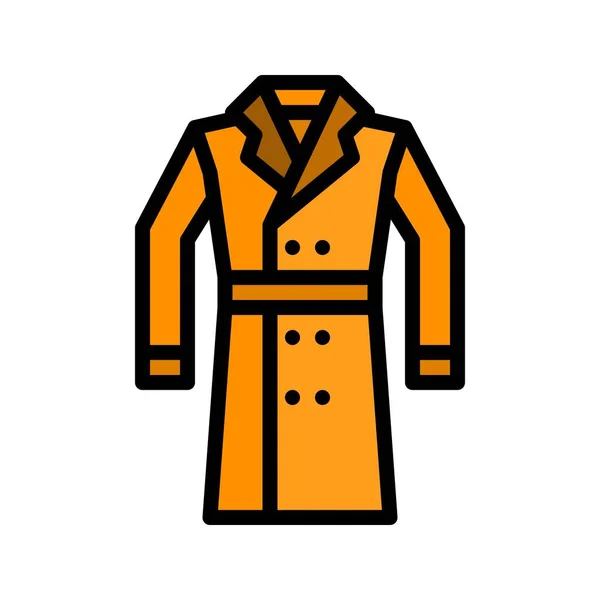 Coat Vector Illustration Full Design Editable Outline Icon — 스톡 벡터