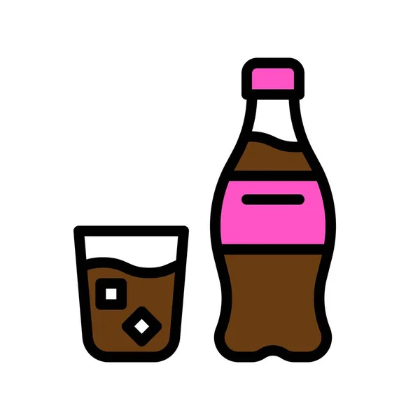 Cola Vektor Getränk Gefüllte Symbole Editierbarer Strich — Stockvektor
