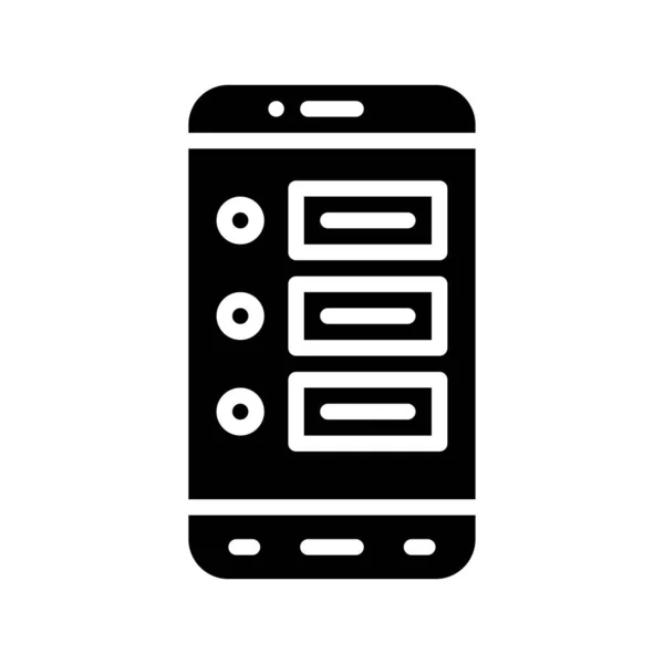 应用程序图标设置相关的手机屏幕与通知和按钮向量在坚实的设计 — 图库矢量图片