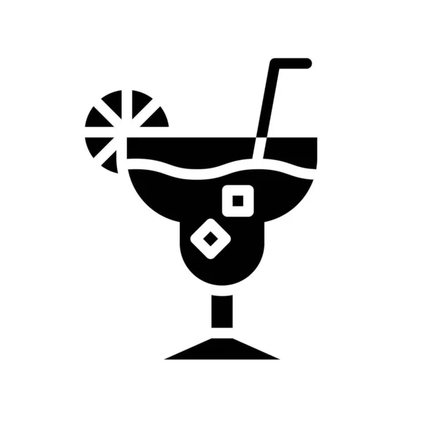 Cocktail Vektor Illustration Getränk Solides Design Symbol — Stockvektor