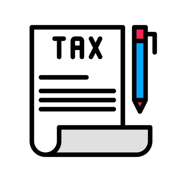 税收向量 数字营销填充风格图标可编辑笔划 — 图库矢量图片