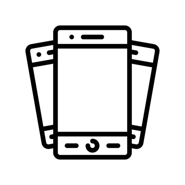 Vecteur Téléphone Portable Icône Style Ligne Dispositif Électronique Course Modifiable — Image vectorielle