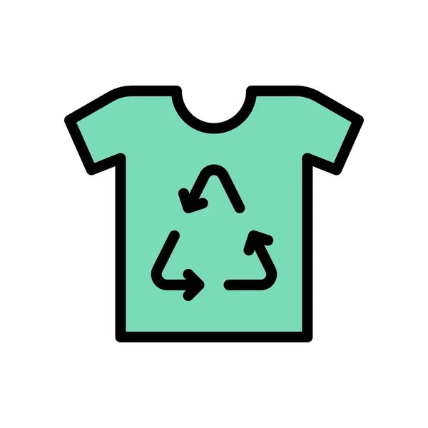 編集可能なストロークでTシャツベクトル上の環境関連のリサイクル記号 — ストックベクタ