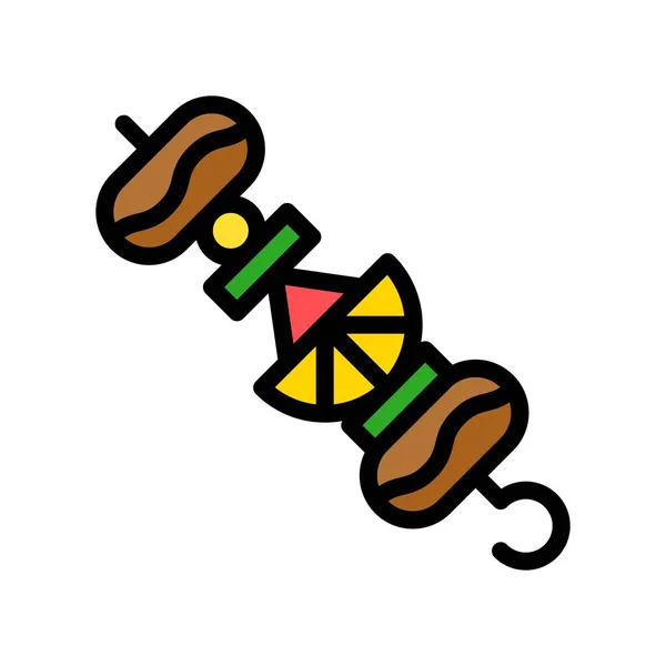 Skewers Vector Barbecue 관련채워진 디자인 Editable Stroke Icon — 스톡 벡터