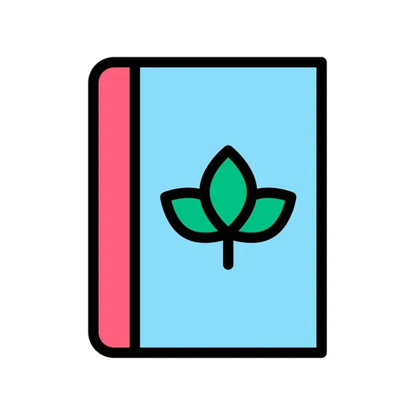 Hojas Flores Relacionadas Con Medio Ambiente Vector Del Libro Con — Vector de stock