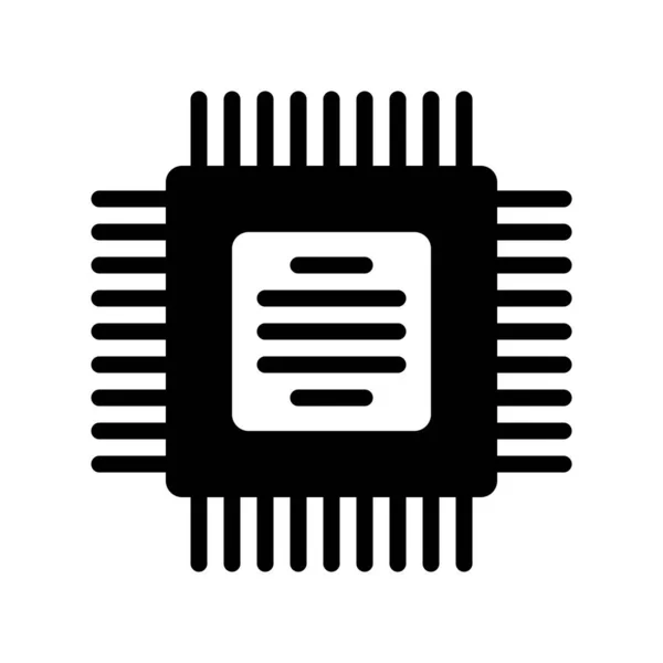 Integrated Circuit Vector Electronic Device Solid Design Icon — Stock Vector