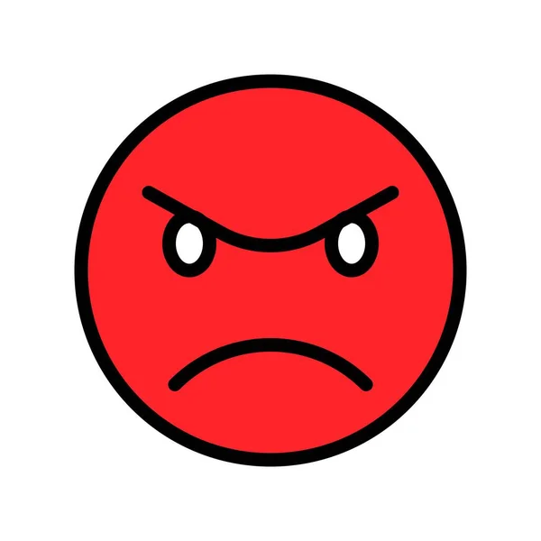 Angry Face Vector Illustration Filled Design Icon Editable Outline — Stock Vector