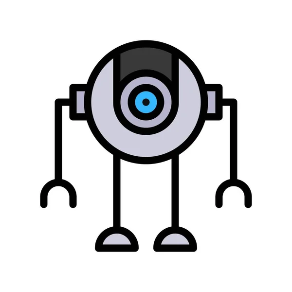 Ρομπότ Διάνυσμα Πλοήγησης Ρομποτική Που Σχετίζονται Γεμάτο Στυλ Εικονίδιο — Διανυσματικό Αρχείο