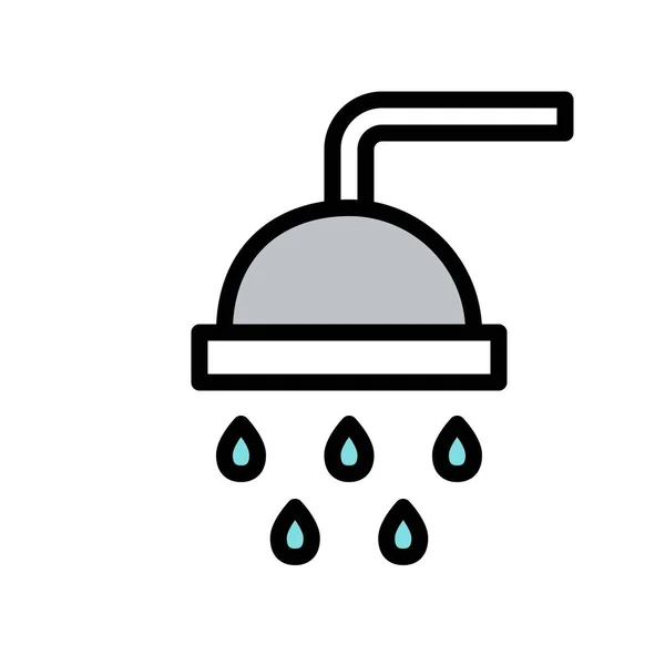 Sprchový Vektor Hygiena Naplněný Styl Ikony Upravitelný Tah — Stockový vektor