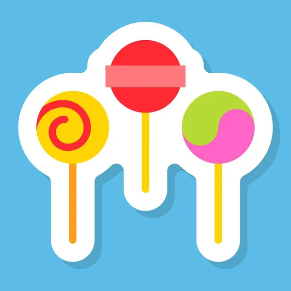 Lollipop Sticker Vector Isolated Flat Design Icon — Stock Vector