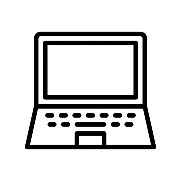Laptop Vector Electronic Device Line Style Icon Editable Stroke — Stock Vector