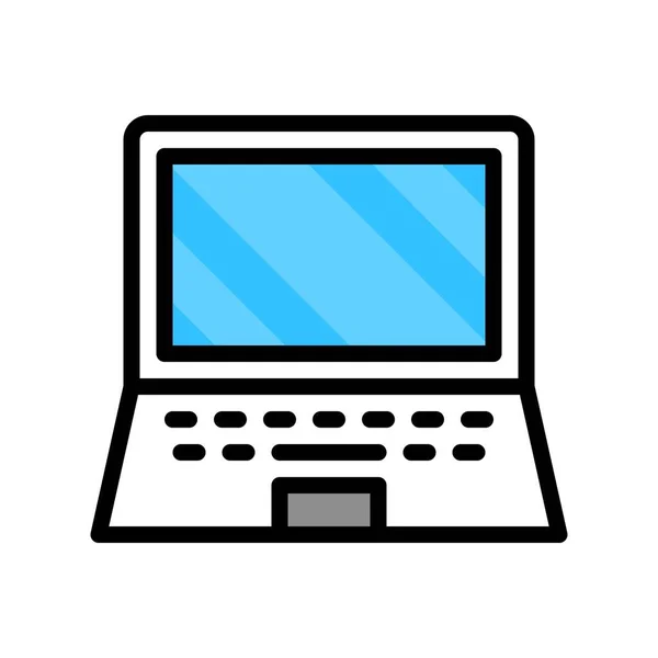 Laptop Vektor Elektronische Geräte Gefüllt Stil Symbol Editierbaren Strich — Stockvektor