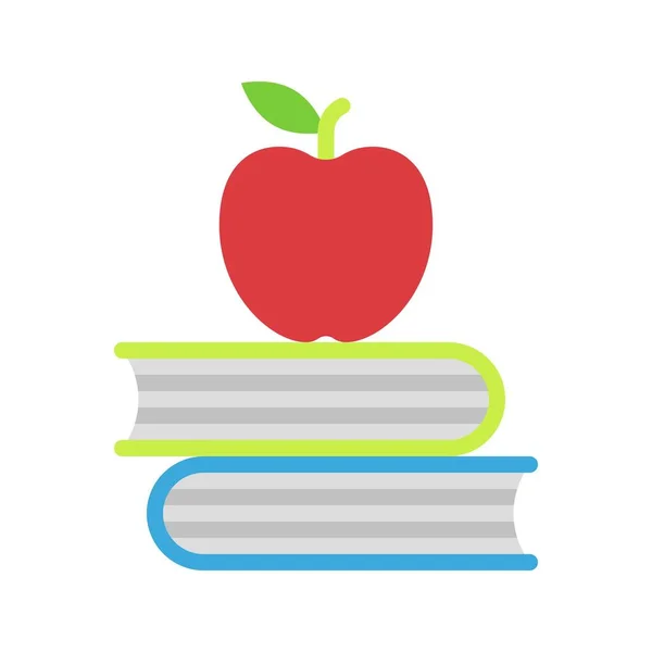 Apple Book Vector Back School Flat Design Icon — стоковий вектор