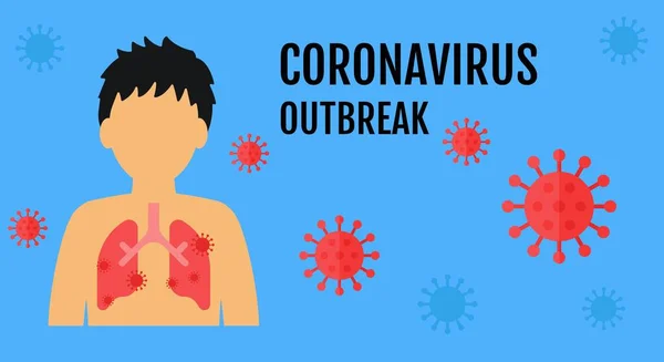 Brote Coronavirus Wuhan Peligroso Para Salud Crear Problemas Pulmonares Con — Vector de stock