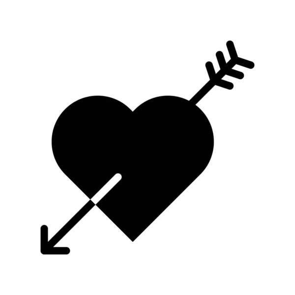 Corazón Con Ilustración Vectores Flecha Icono Diseño Sólido Aislado — Vector de stock