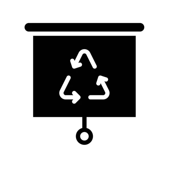 Nachhaltiges Oder Recyclingbezogenes Recycling Dreieck Auf Präsentationsvektor Solidem Design — Stockvektor