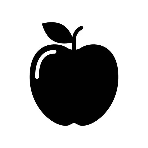 Vetor Apple Ícone Estilo Sólido Volta Escola — Vetor de Stock