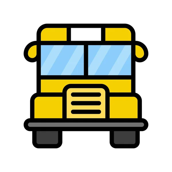 Vector Autobús Escolar Vuelta Escuela Llena Icono Estilo — Archivo Imágenes Vectoriales