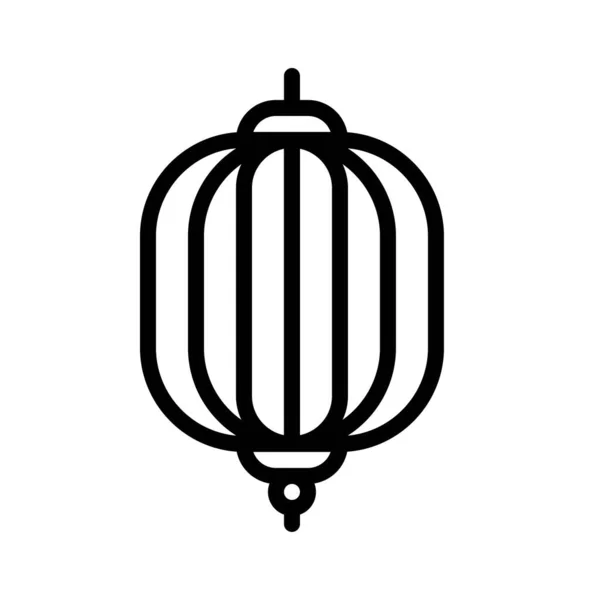 Lanterne Vecteur Nouvelle Icône Lunaire Chinoise Style Ligne Année — Image vectorielle