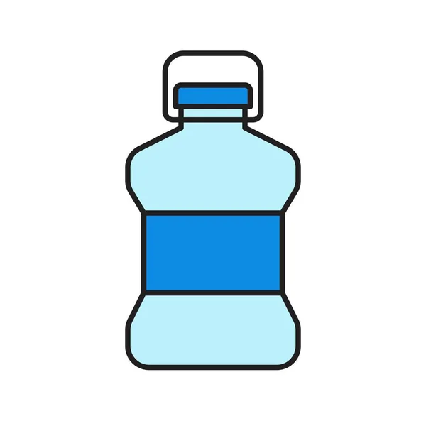 Plastic Bottle Vector Illustration Filled Design Editable Outline Icon — Stock Vector