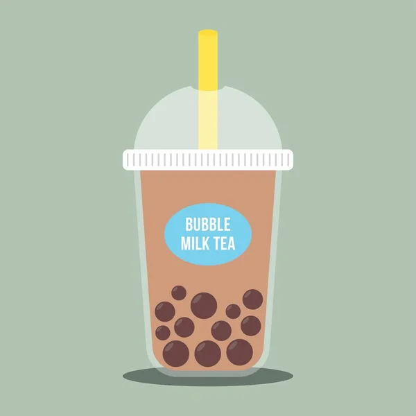 Bubble Tea Oder Pearl Milch Tea Vektor Illustration — Stockvektor