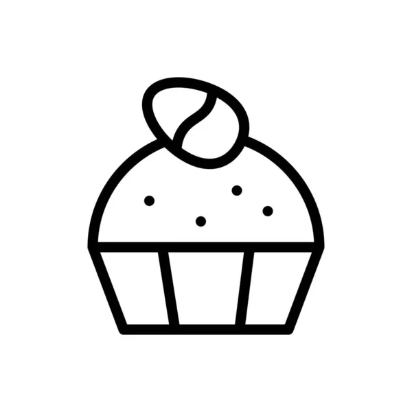 Illustration Vectorielle Cupcake Icône Conception Ligne Pâques — Image vectorielle