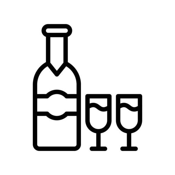 Alcoholic Drink Vector Illustration Beverage Line Design Icon — Stock Vector