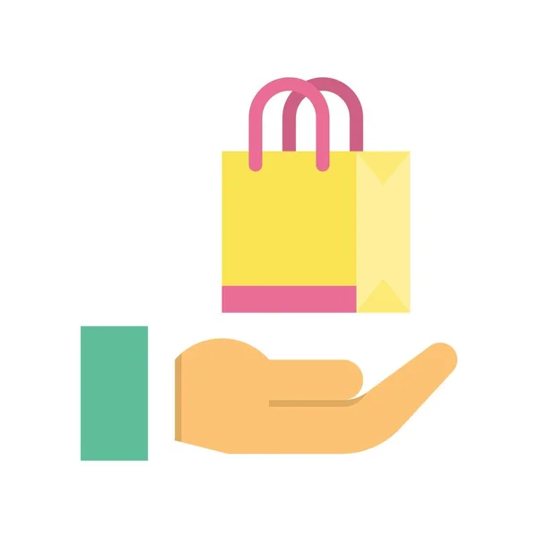 Finanse Bankowość Związane Pieniędzmi Holding Bag Hands Vector Flat Design — Wektor stockowy